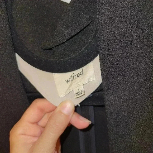 aritzia wilfred chevalier draped open tuxedo blazer black size 2 - Picture 7 of 9